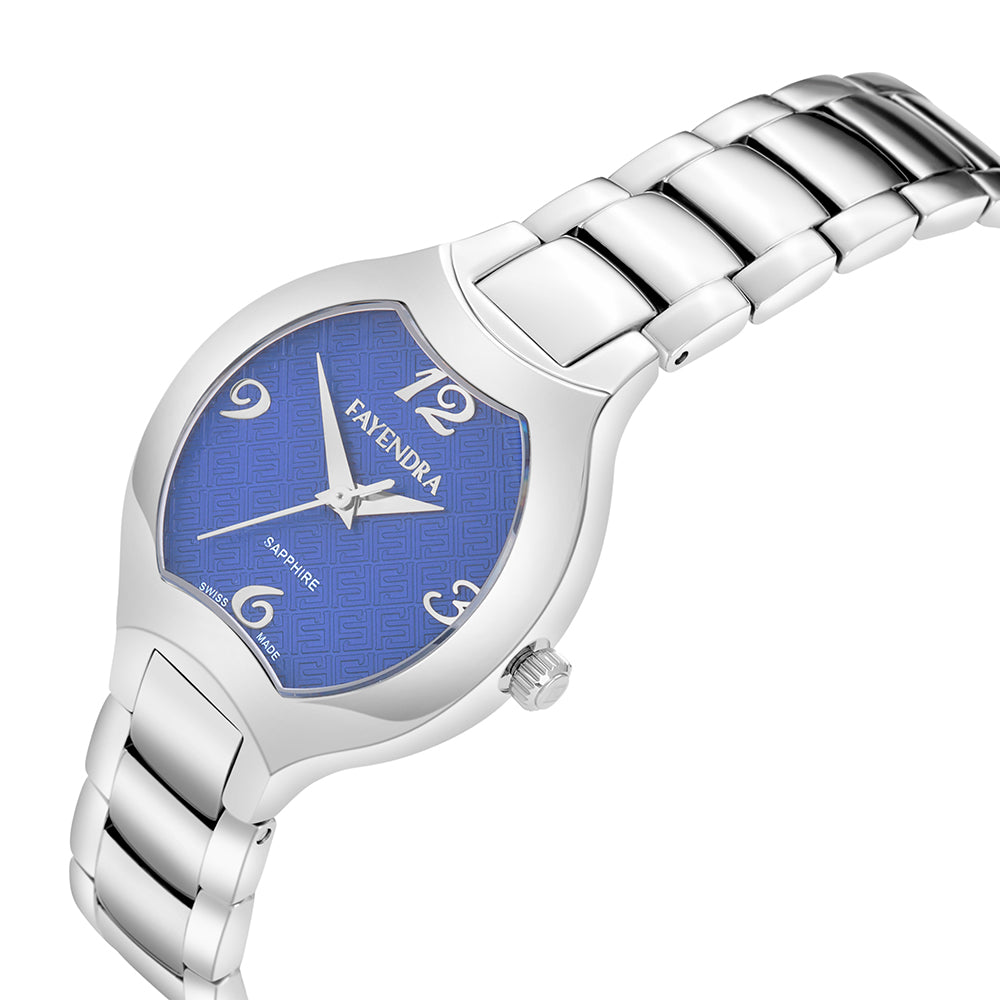Stainless Steel 316L Watch Silver Color - BLUE METAL DIAL