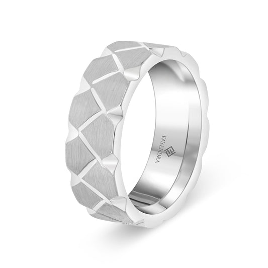 Tungsten Carbide Wedding Ring Rhodium Plated For Men