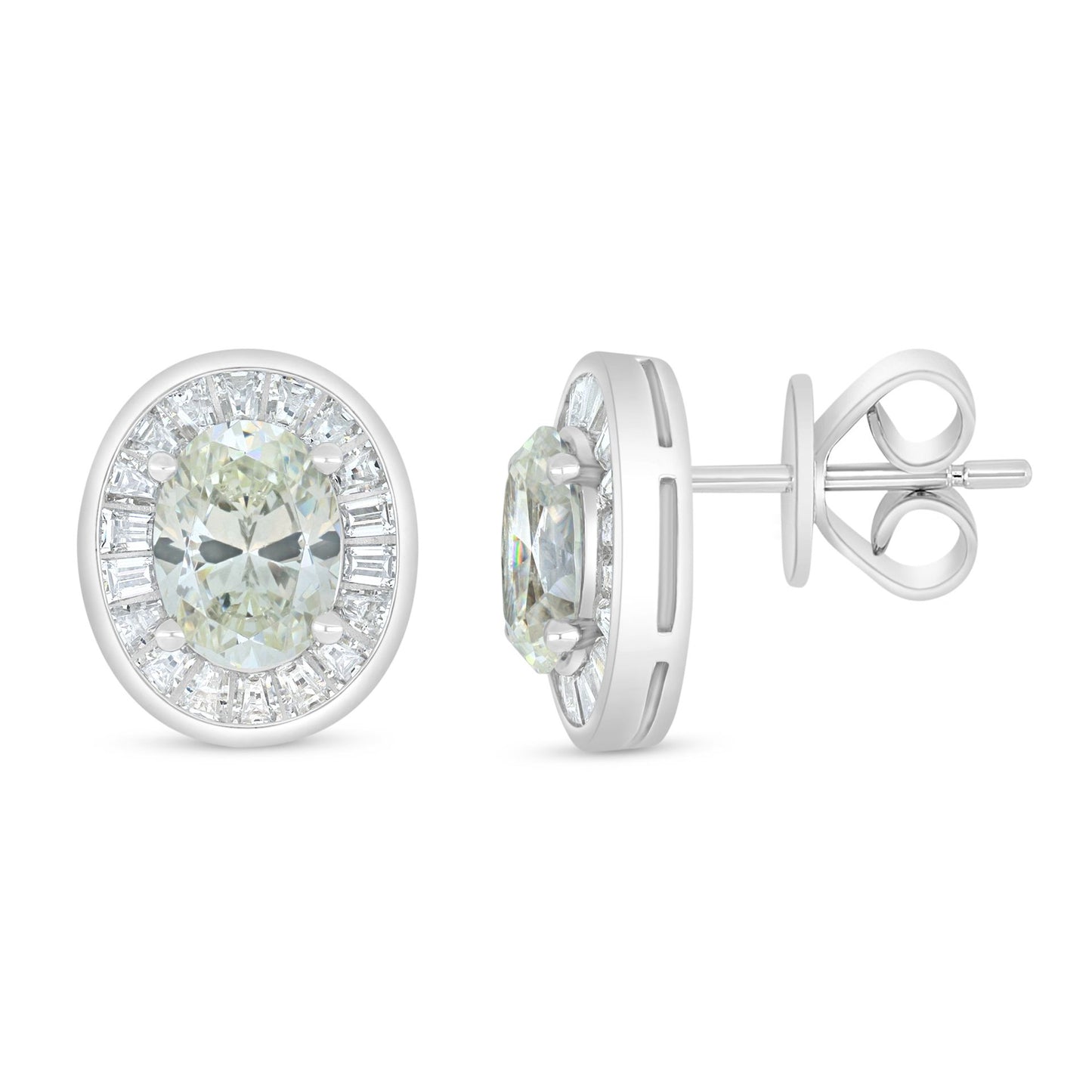 Sterling Silver 925 Earring Rhodium Plated Embedded With Diamond Zircon And White Zircon