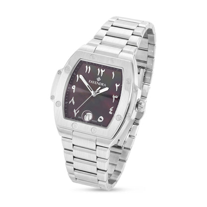 Stainless Steel 316L Watch Silver Color For Men - BLACK MOP DIAL