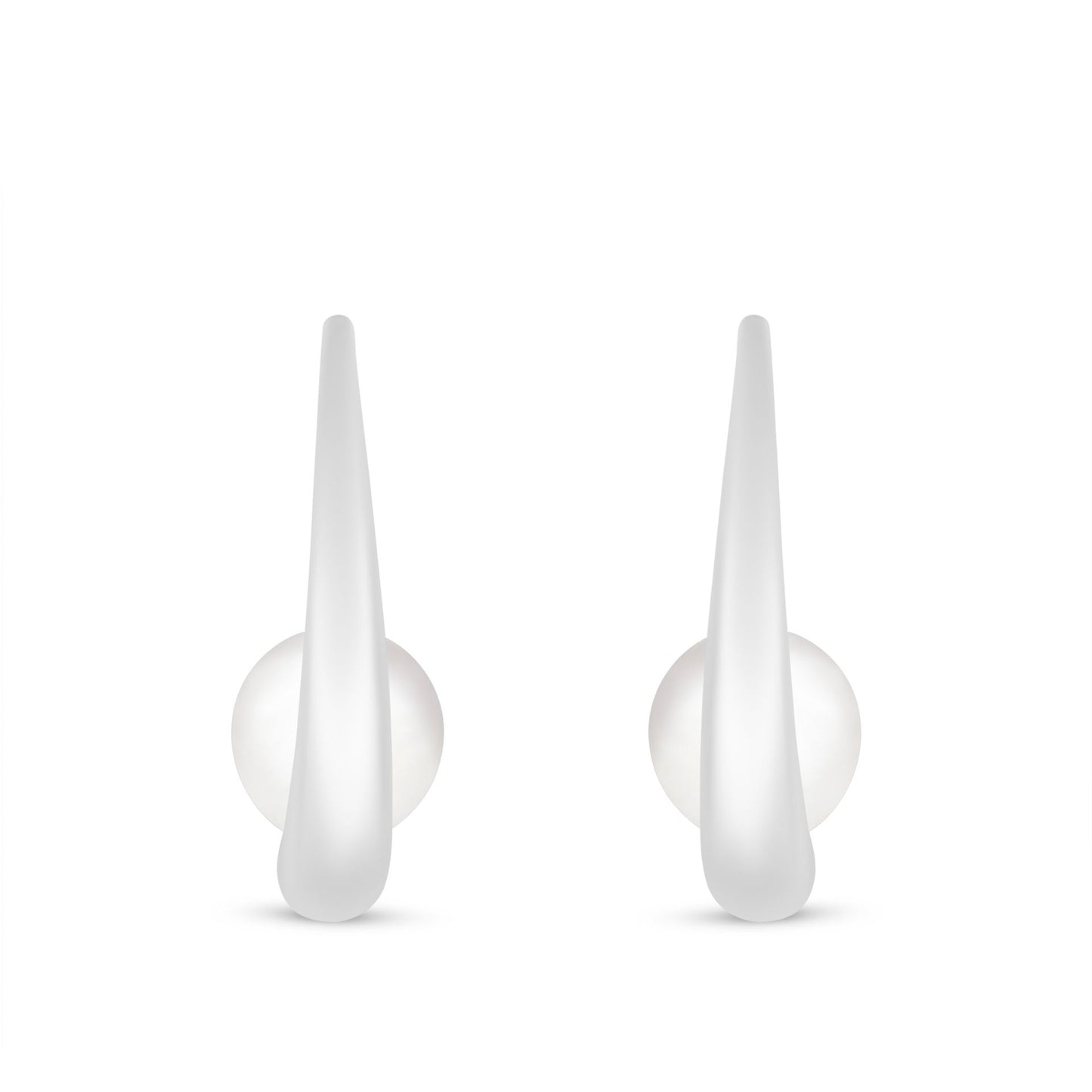 Sterling Silver 925 Earring Rhodium Plated Embedded With Natural White Pearl