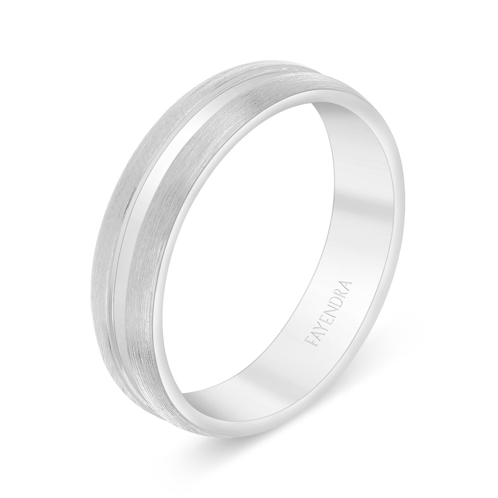 Sterling Silver 925 Wedding Ring Rhodium Plated For Men