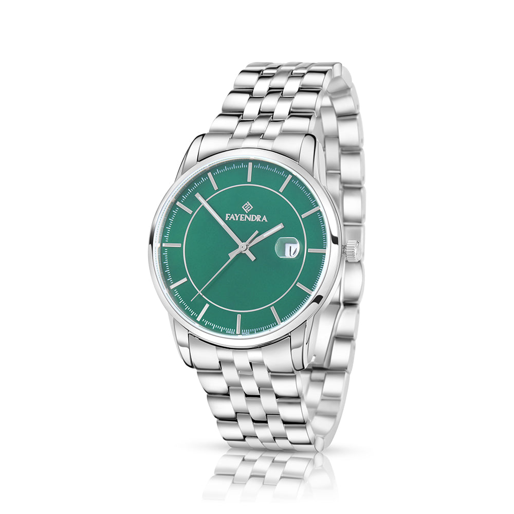 Stainless Steel 316L Watch Silver Color For Men - GREEN MOP DIAL