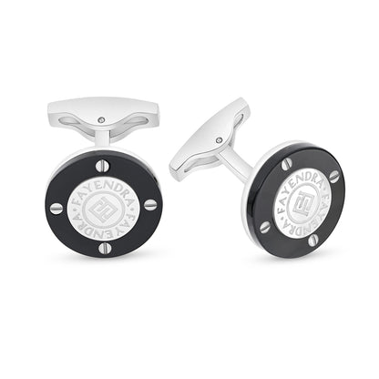 كبك ستانلس ستيل لون فضي عيار L316 مرصع احجار عقيق اسود طبيعي Shiny Steel  