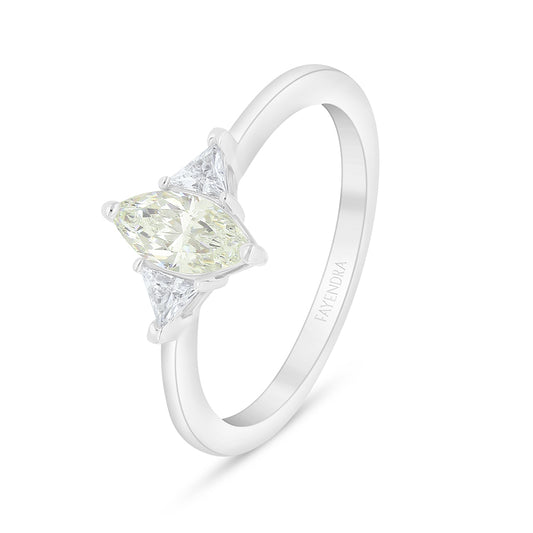 Sterling Silver 925 Ring Rhodium Plated Embedded With Diamond Zircon And White Zircon