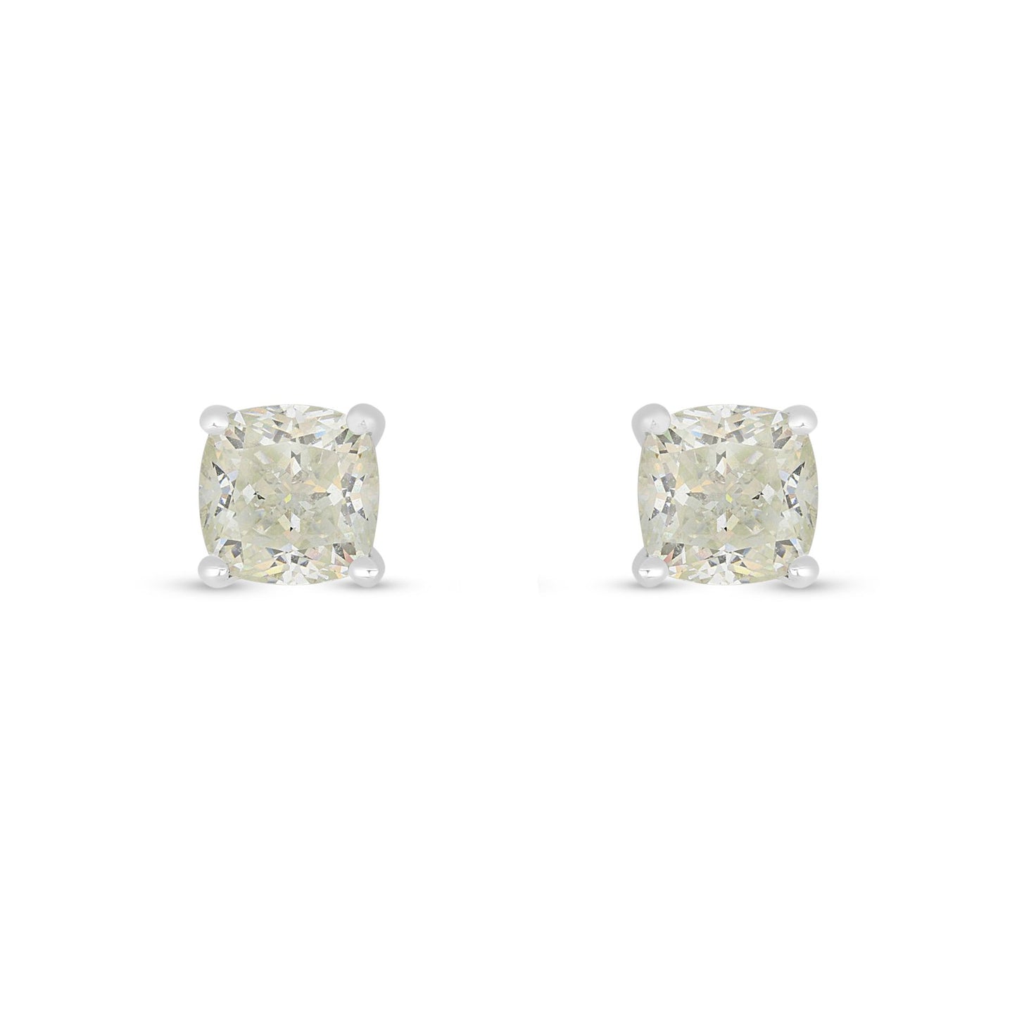 Sterling Silver 925 Earring Rhodium Plated Embedded With Diamond Zircon And White Zircon