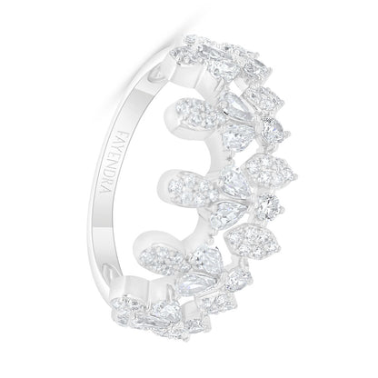 Sterling Silver 925 SET Rhodium Plated Embedded With White Zircon