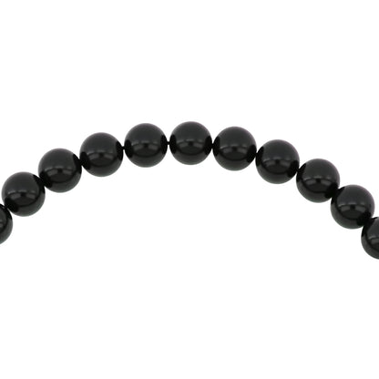 Rosary 33 Sterling Silver 925 Set Oxidized Embedded With Black Agate Cabochon Bead 10 ML LOGO
