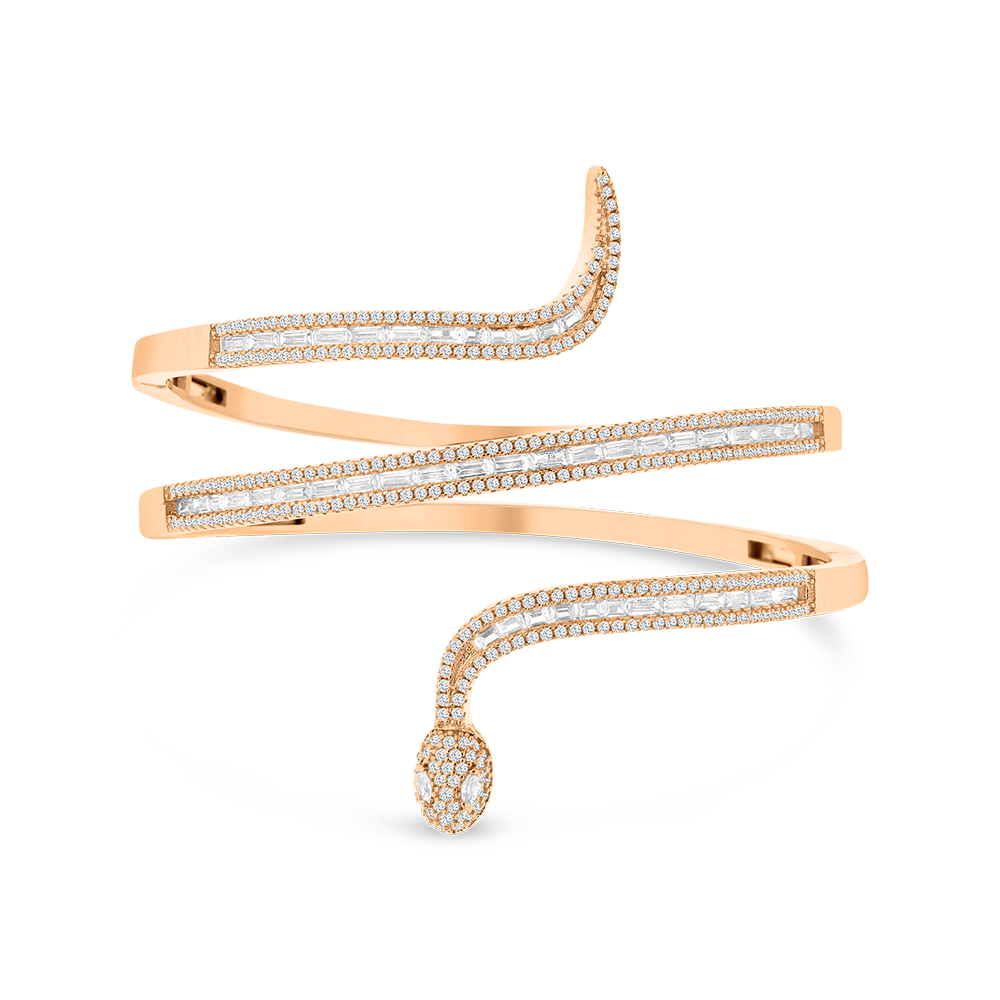 Sterling Silver 925 Bangle Rose Gold Plated