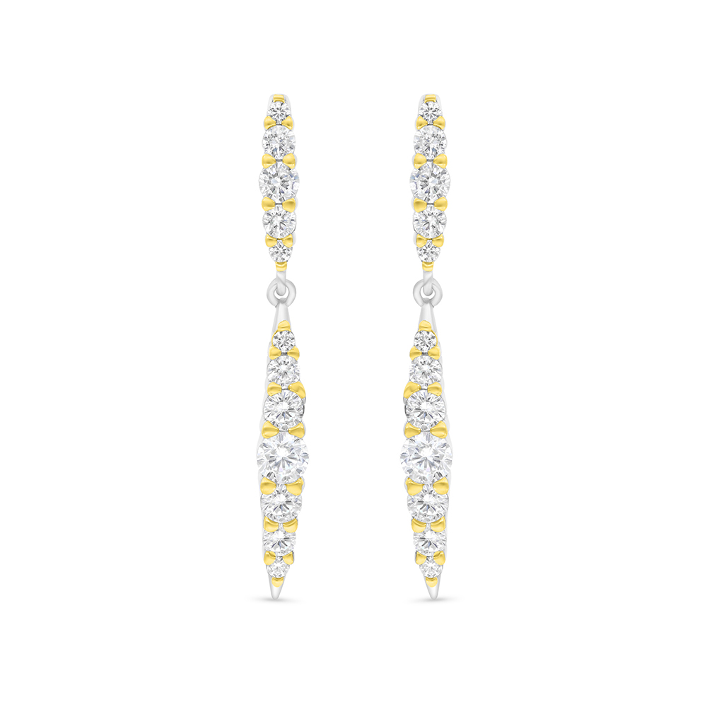 Sterling Silver 925 Earring Rhodium And Gold Plated