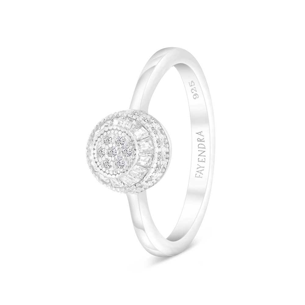 Sterling Silver 925 Ring Rhodium Plated