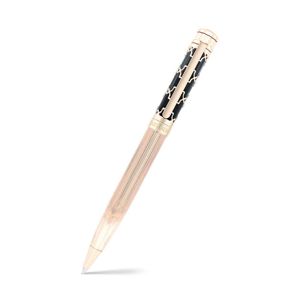 Fayendra Pen Rose Gold Plated  And black lacquer