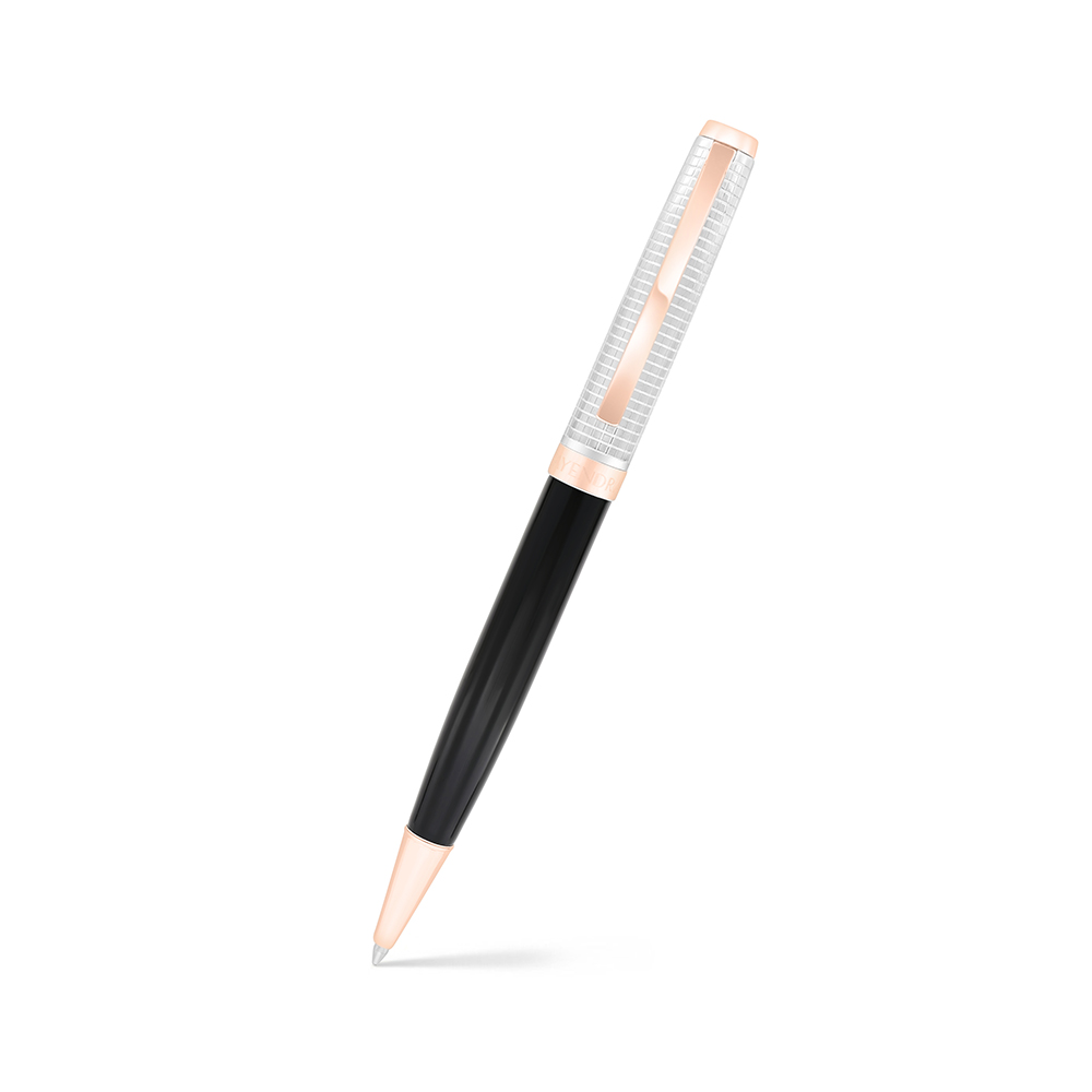 Fayendra Pen Rhodium And Rose Gold Plated black lacquer