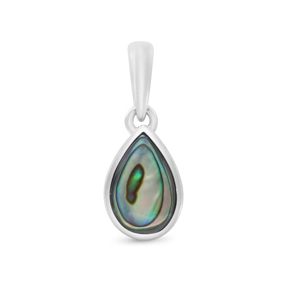 Sterling Silver 925 Pendant Embedded With Natural Blue Shell