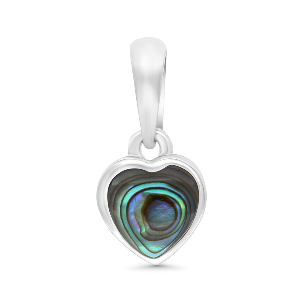 Sterling Silver 925 Pendant Embedded With Natural Blue Shell