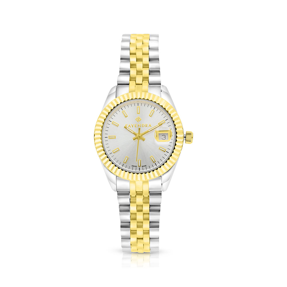 Stainless Steel 316 Watch Steel And Golden Color - SILVER DIAL