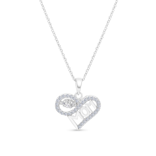 [PND01WCZ00000A433] Sterling Silver 925 Necklace Rhodium Plated Embedded With White CZ
