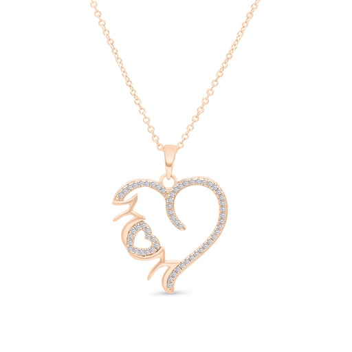 [PND03WCZ00000A436] Sterling Silver 925 Necklace Rose Gold Plated Embedded With White CZ