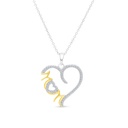 Sterling Silver 925 Necklace Rhodium And Gold Plated Embedded With White CZ