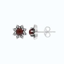 Sterling Silver 925 Earring Natural Aqiq Marcasite Stones
