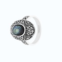 Sterling Silver 925 Ring Natural Blue Shell Marcasite Stones