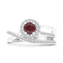 Sterling Silver 925 Ring Rhodium Plated Ruby Corundum
