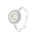 Sterling Silver 925 Ring Rhodium Plated Yellow Zircon