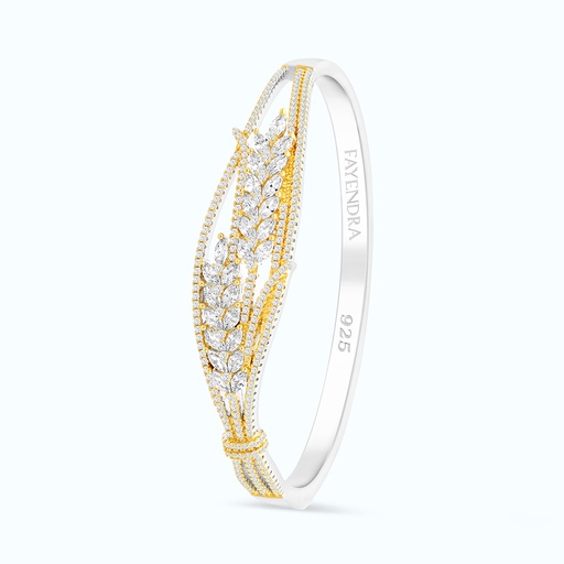 [BNG28WCZ00000A062] Sterling Silver 925 Bangle Rhodium And Gold Plated
