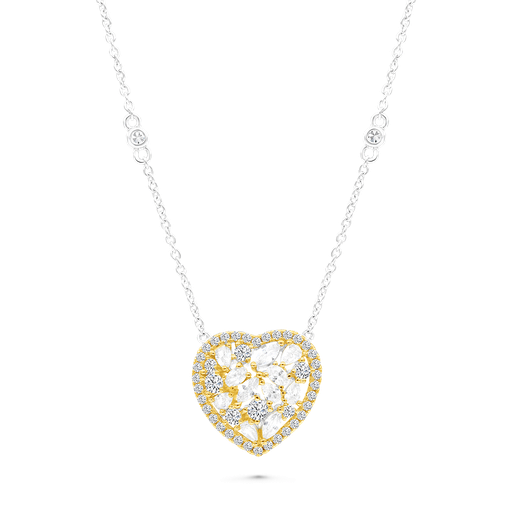 [NCL28WCZ00000A362] Sterling Silver 925 Necklace Rhodium And Gold Plated