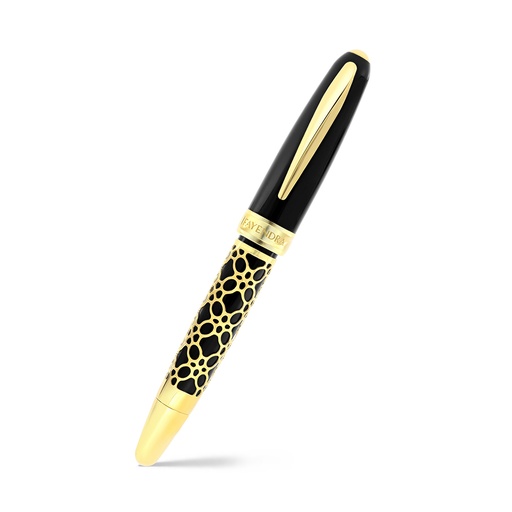 [PEN09BLK02000A002] Fayendra Pen Gold plated Black resin