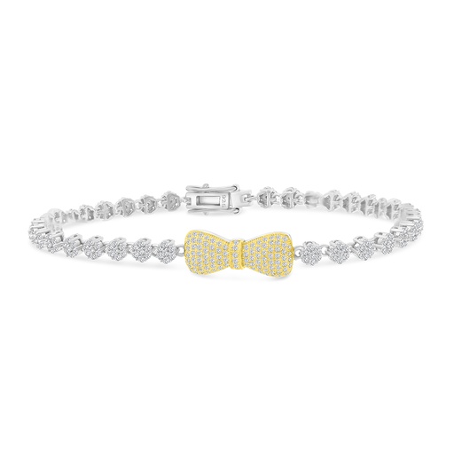 [BRC28WCZ00000A825] Sterling Silver 925 Bracelet Rhodium And Gold Plated