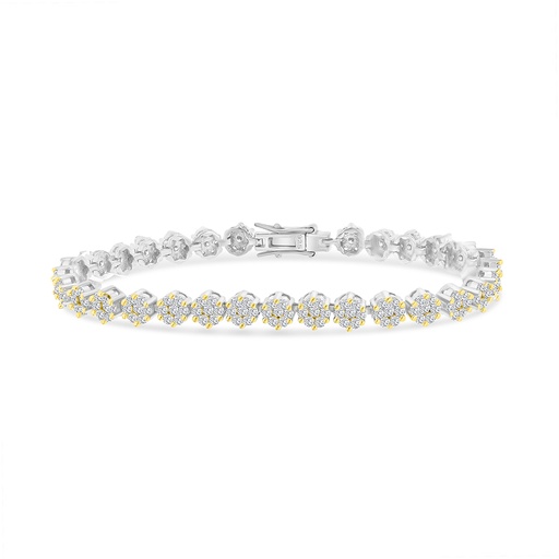 [BRC28WCZ00000A826] Sterling Silver 925 Bracelet Rhodium And Gold Plated