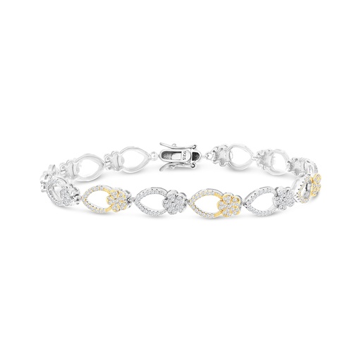 [BRC28WCZ00000A832] Sterling Silver 925 Bracelet Rhodium And Gold Plated