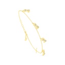 Sterling Silver 925 Bracelet Gold Plated And White CZ