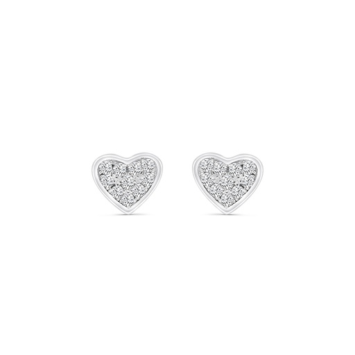 [EAR01WCZ00000B608] Sterling Silver 925 Earring Rhodium Plated And White CZ