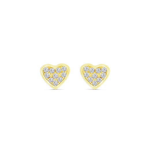 [EAR02WCZ00000B608] Sterling Silver 925 Earring Gold Plated And White CZ