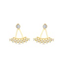 Sterling Silver 925 Earring Gold Plated And White CZ