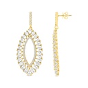 Sterling Silver 925 Earring Gold Plated With Yellow Zircon And White CZ