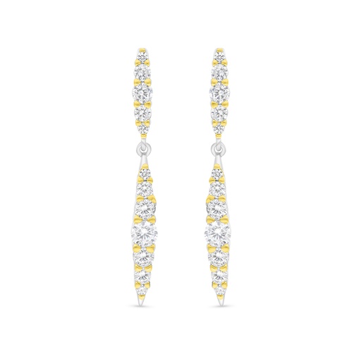 [EAR28WCZ00000B670] Sterling Silver 925 Earring Rhodium And Gold Plated