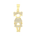 Sterling Silver 925 Pendant Gold Plated And White CZ