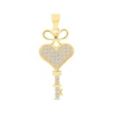 Sterling Silver 925 Pendant Gold Plated And White CZ