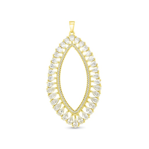 [PND02CIT00WCZB805] Sterling Silver 925  Pendant  Gold Plated With Yellow Zircon And White CZ