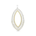 Sterling Silver 925 Pendant Rhodium And Gold Plated With Yellow Zircon And White CZ