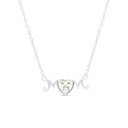 Sterling Silver 925 Necklace Rhodium Plated Embedded With Yellow Zircon