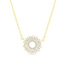 Sterling Silver 925 Necklace Gold Plated And White CZ