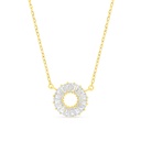 Sterling Silver 925 Necklace Gold Plated And White CZ