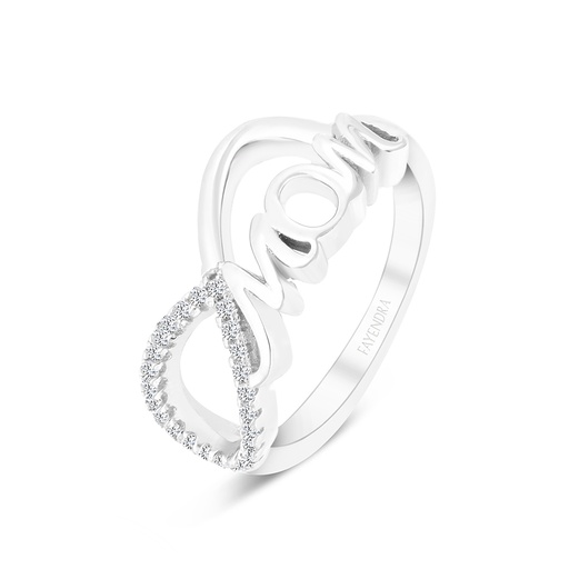 Sterling Silver 925 Ring Rhodium Plated And White CZ