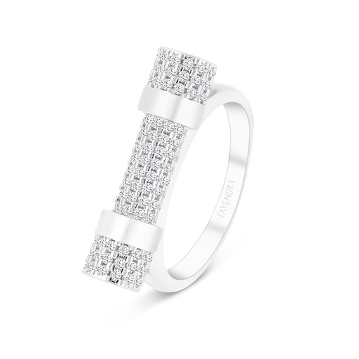 Sterling Silver 925 Ring Rhodium Plated And White CZ
