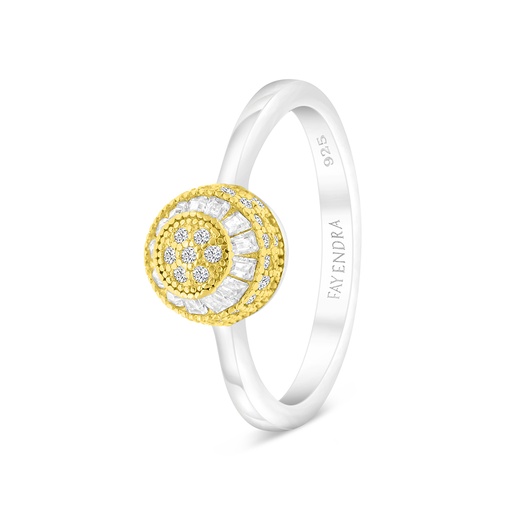 Sterling Silver 925 Ring Rhodium And Gold Plated