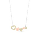 Sterling Silver 925 Necklace Rhodium And Gold And Rose Gold Plated Embedded With White CZ
